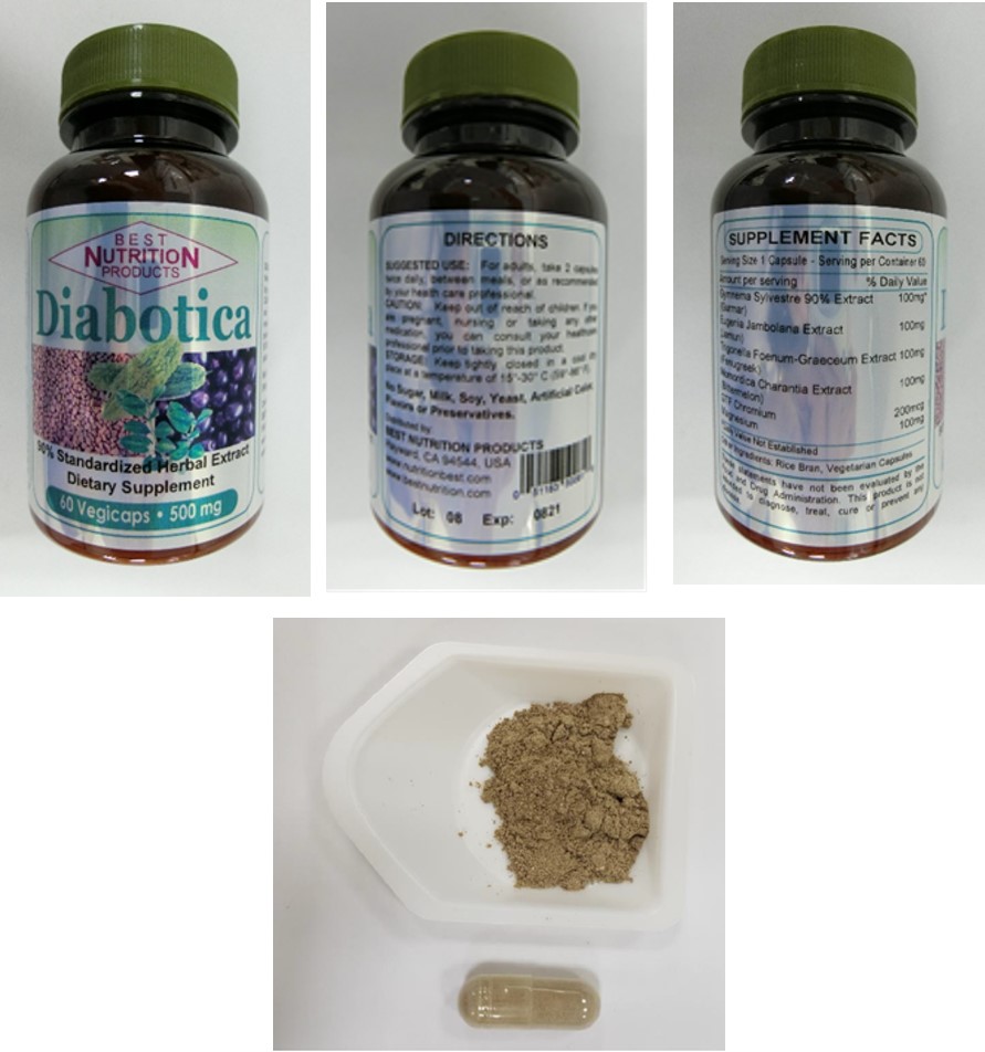 Best Nutrition Products Diabotica 500mg Capsules