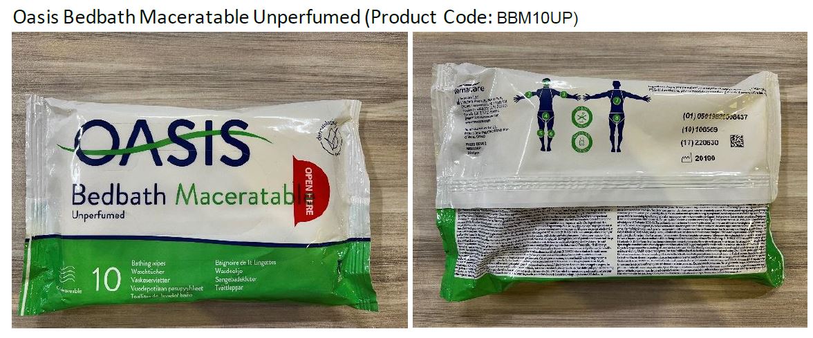 Oasis Bedbath Maceratable Unperfumed (product code BBM10UP)