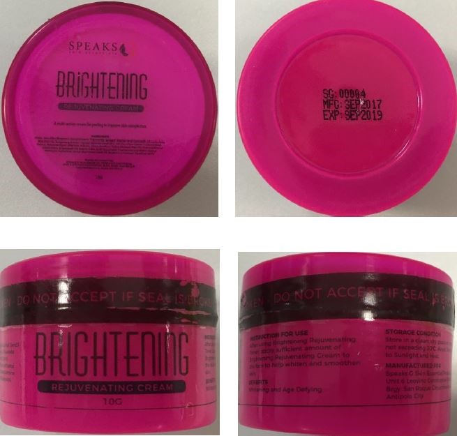 Speaks G Skin Essentials Brightening Rejuvenating Cream Speaks G Skin Essentials Brightening Rejuvenating Cream_ProductRecall_2018